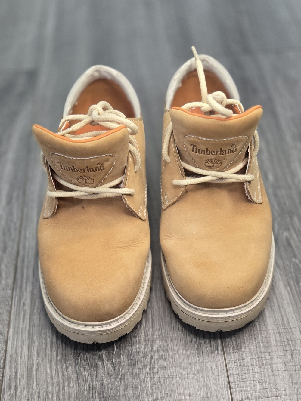 Timberland 59006 Wheat Nubuck Leather Rugged Oxford Shoes Men’s 8W Tan Lug Sole